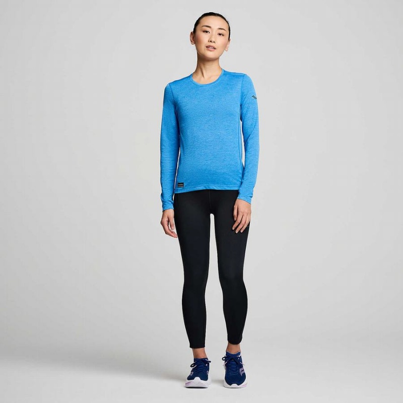 Blue Saucony Stopwatch Long Sleeve Women's T Shirts | Malaysia S54918-N85