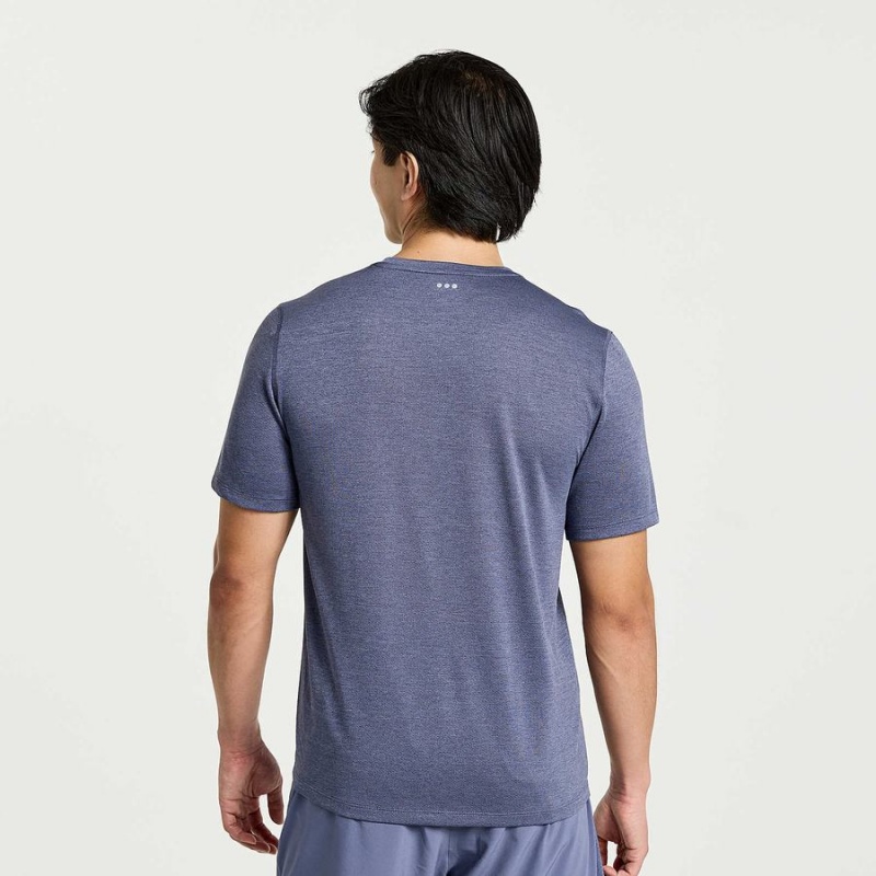 Blue Saucony Stopwatch Short Sleeve Men's T Shirts | Malaysia S74309-E13