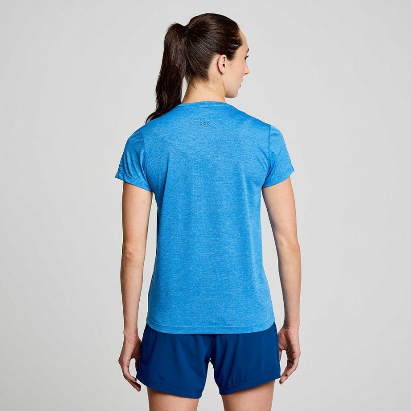 Blue Saucony Stopwatch Short Sleeve Women's T Shirts | Malaysia S89615-S15