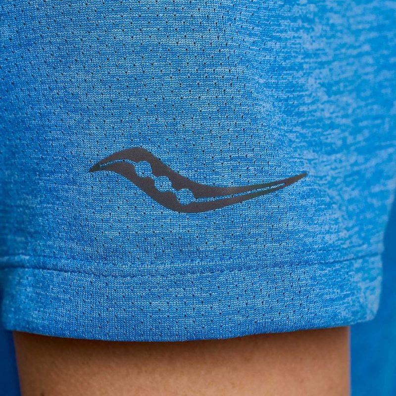 Blue Saucony Stopwatch Short Sleeve Women's T Shirts | Malaysia S89615-S15