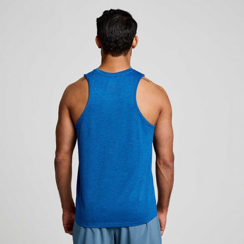 Blue Saucony Stopwatch Singlet Men's Tank Top | Malaysia S65132-K38