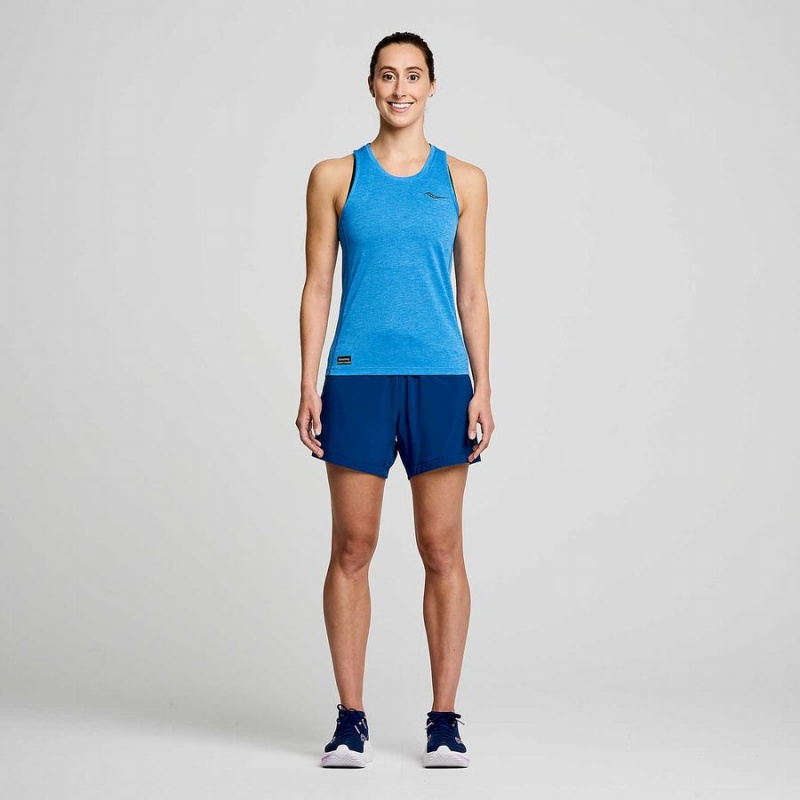 Blue Saucony Stopwatch Singlet Women's Tank Top | Malaysia S53694-W98