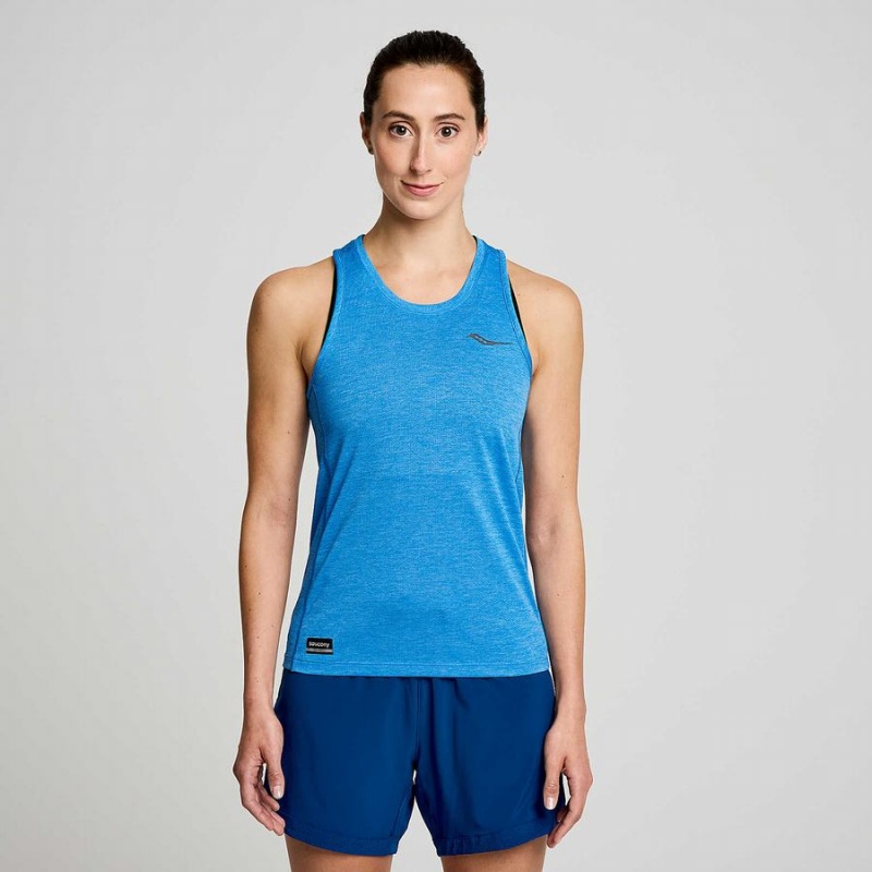 Blue Saucony Stopwatch Singlet Women\'s Tank Top | Malaysia S53694-W98