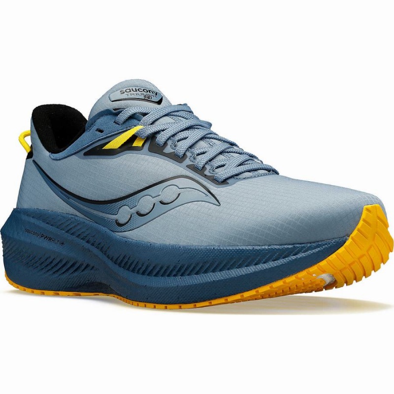 Blue Saucony Triumph 21 RUNSHIELD Men's Running Shoes | Malaysia S25364-S31