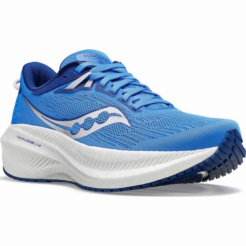 Blue Saucony Triumph 21 Wide Women's Running Shoes | Malaysia S21376-G40