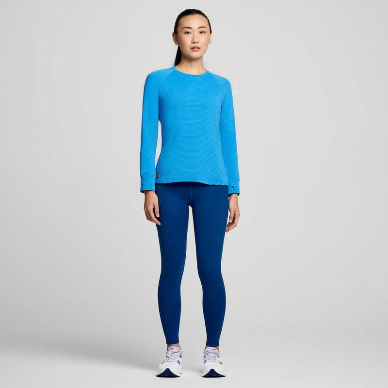 Blue Saucony Triumph 3D Crew Women's T Shirts | Malaysia S56820-J46