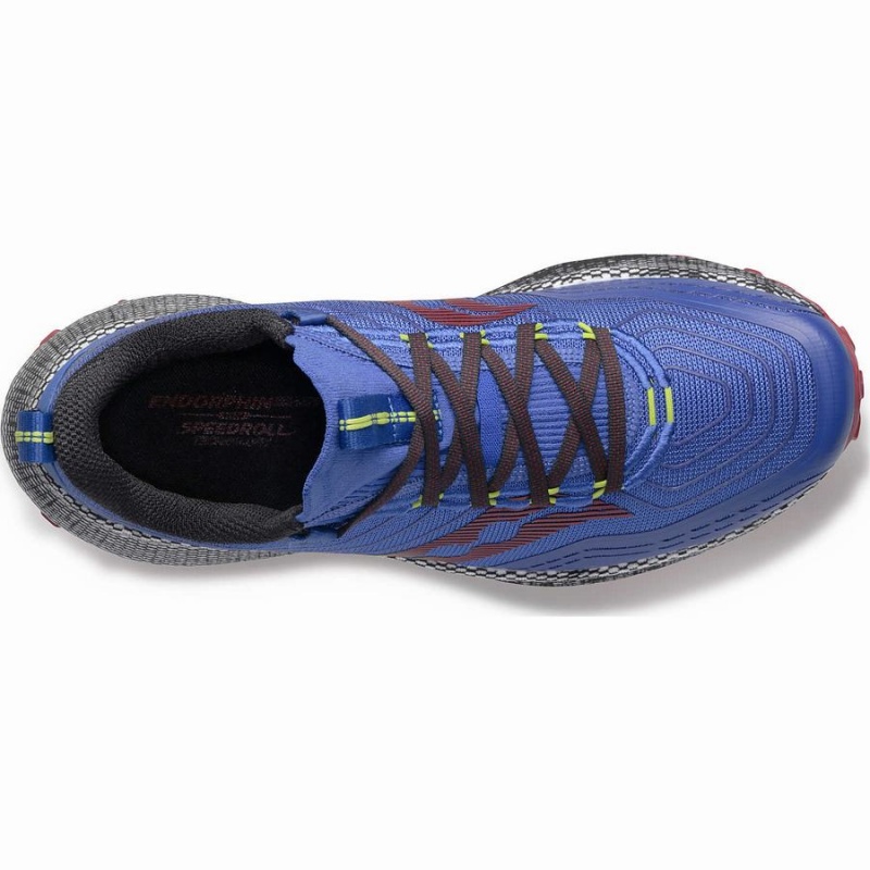 Blue / Brown Saucony Endorphin Trail Men's Trail Running Shoes | Malaysia S29158-Q41