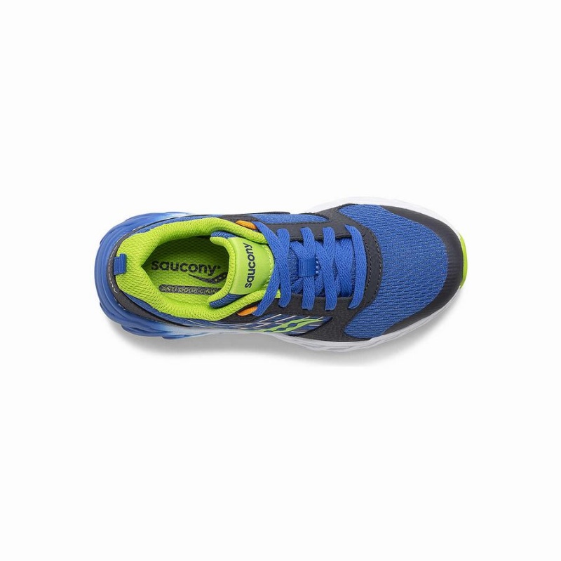 Blue / Green Saucony Wind 2.0 Lace Sneaker Kids' Running Shoes | Malaysia S43026-P85