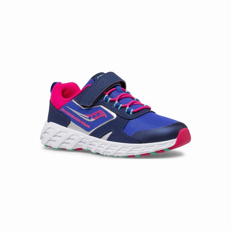 Blue / Pink Saucony Wind Shield 2.0 A/C Sneaker Kids' Running Shoes | Malaysia S02137-U57