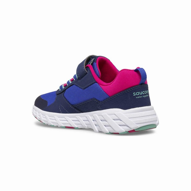 Blue / Pink Saucony Wind Shield 2.0 A/C Sneaker Kids' Running Shoes | Malaysia S02137-U57