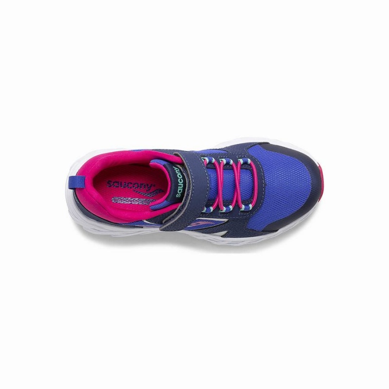 Blue / Pink Saucony Wind Shield 2.0 A/C Sneaker Kids' Running Shoes | Malaysia S02137-U57