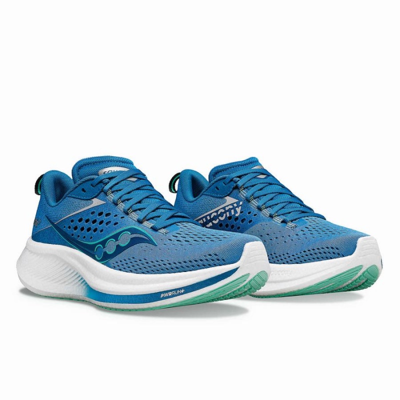 Blue / Turquoise Saucony Ride 17 Women's Running Shoes | Malaysia S62541-W39