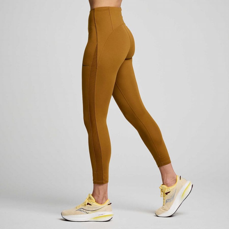 Brown Saucony Fortify Viz Women's Tight | Malaysia S01236-K73