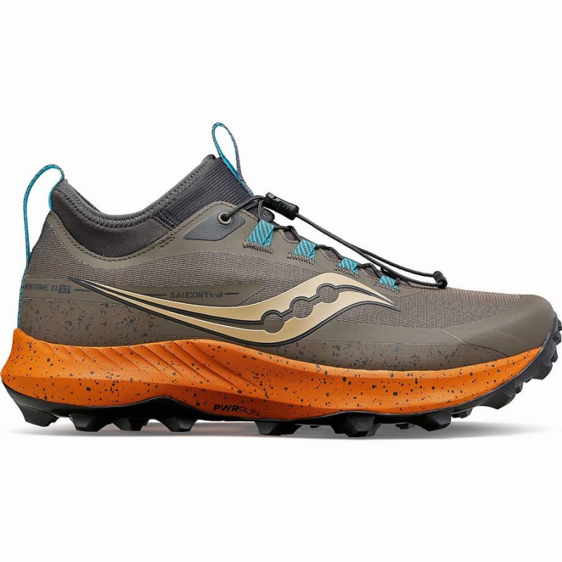 Brown Saucony Peregrine 13 ST Men\'s Trail Running Shoes | Malaysia S30427-R82