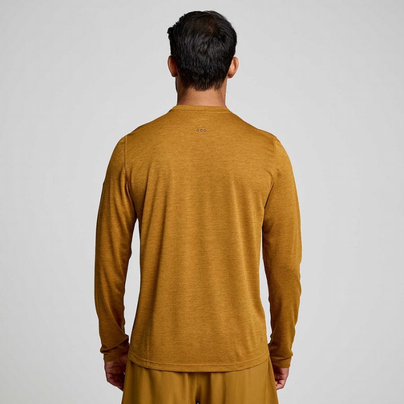 Brown Saucony Stopwatch Long Sleeve Men's T Shirts | Malaysia S80274-M53