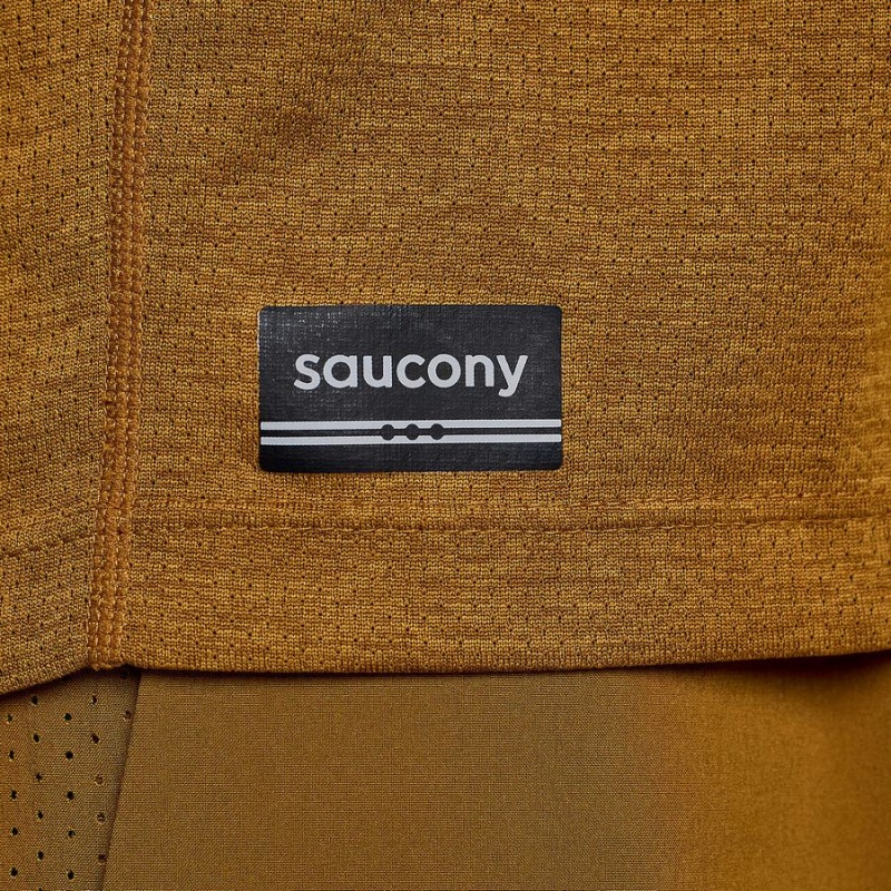 Brown Saucony Stopwatch Long Sleeve Men's T Shirts | Malaysia S80274-M53