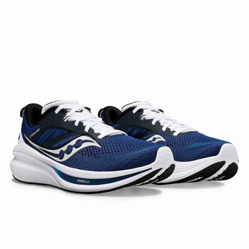 Bule / White Saucony Omni 22 Wide Men's Running Shoes | Malaysia S40362-P90