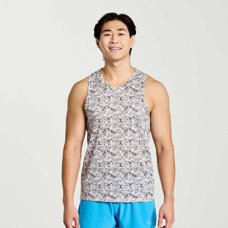 Camo Saucony Stopwatch Graphic Singlet Men\'s Tank Top | Malaysia S80625-L47