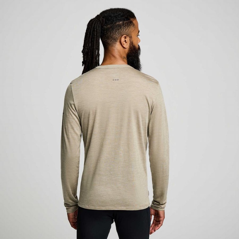 Coffee Saucony Peregrine Merino Long Sleeve Men's T Shirts | Malaysia S59217-G48