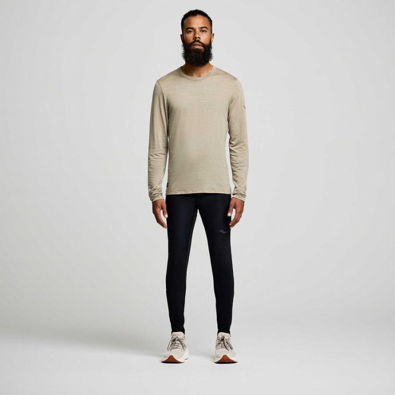 Coffee Saucony Peregrine Merino Long Sleeve Men's T Shirts | Malaysia S59217-G48