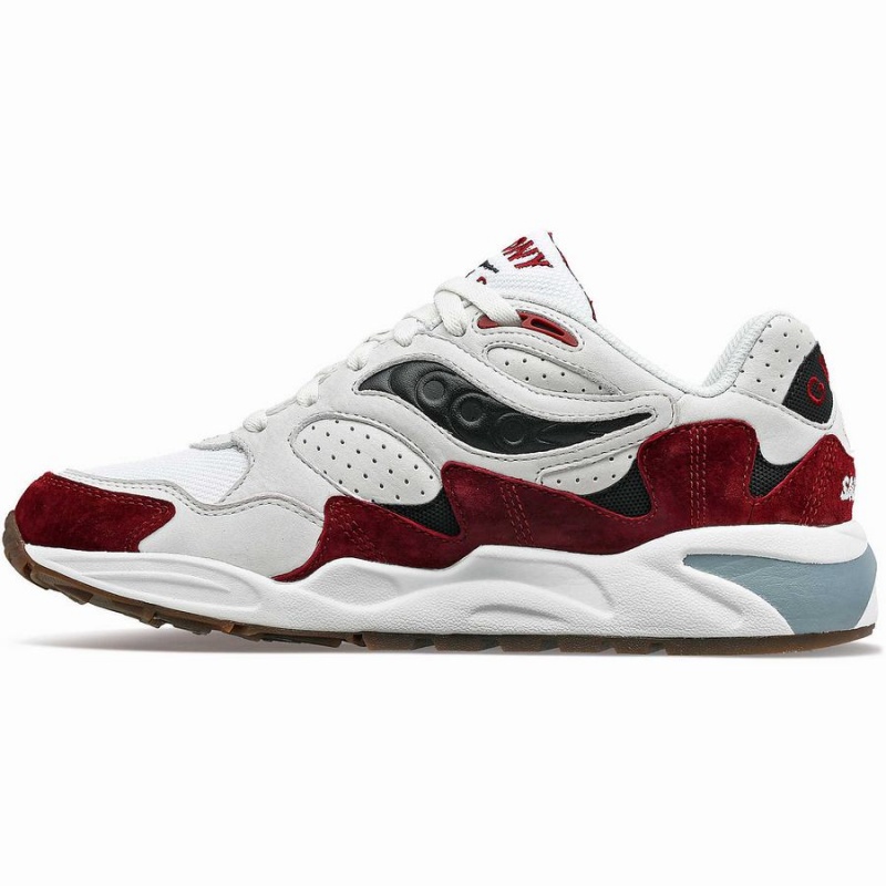 Cream / Red Saucony Grid Shadow 2 Men's Sneakers | Malaysia S09421-Z05