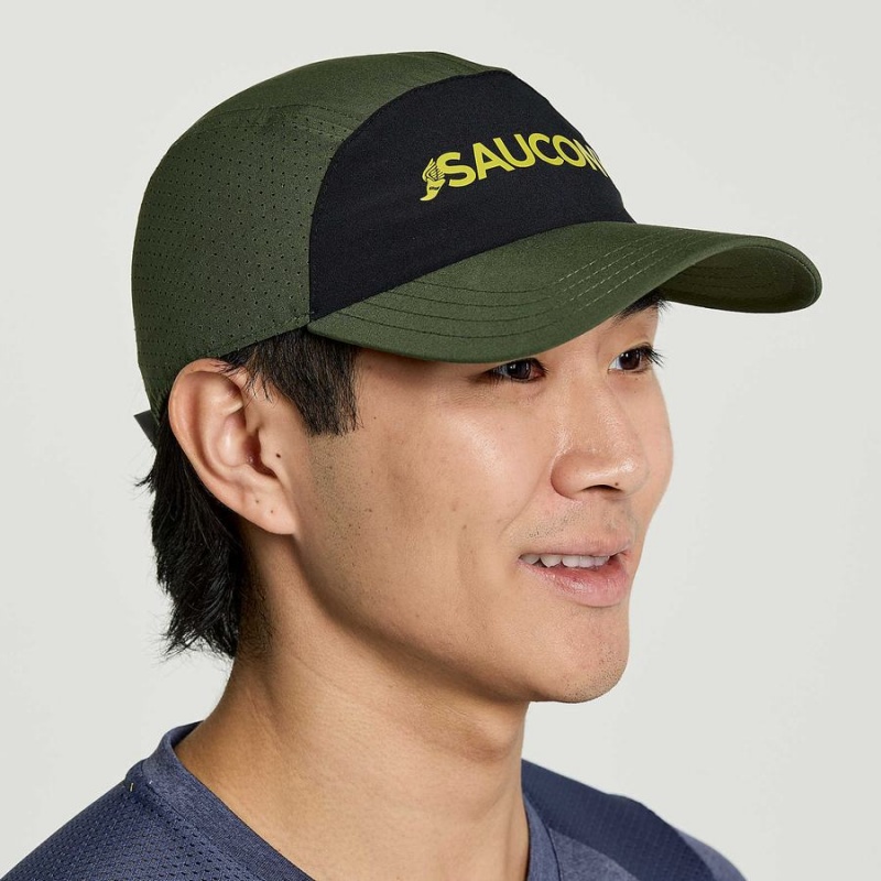 Dark Green Saucony Outpace Men's Hats | Malaysia S32579-P58