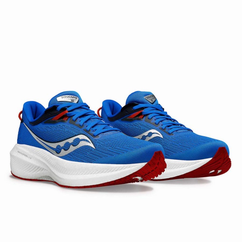 Deep Blue / Silver Saucony Triumph 21 Men's Running Shoes | Malaysia S04859-D48