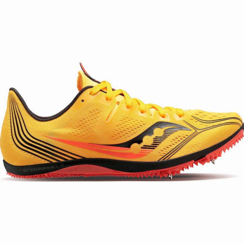 Gold / Red Saucony Endorphin 3 Spike Men\'s Track Spikes | Malaysia S17504-R26