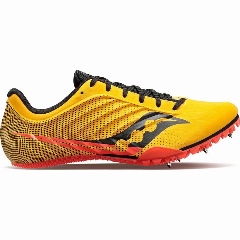 Gold / Red Saucony Spitfire 5 Men\'s Track Spikes | Malaysia S39710-Z95