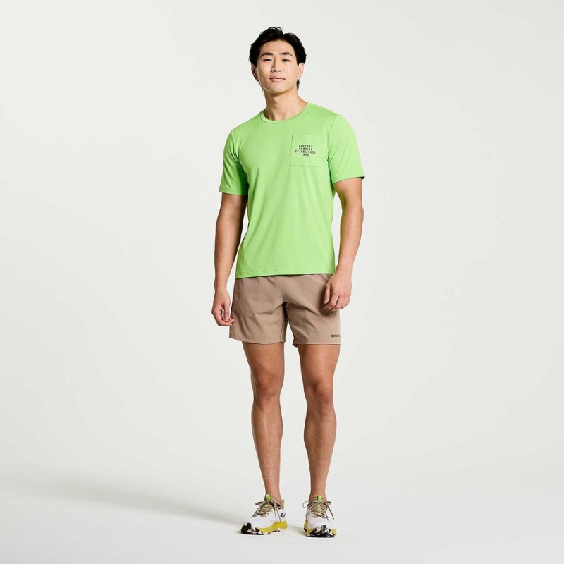 Green Saucony Explorer Short Sleeve Men's T Shirts | Malaysia S74325-R26