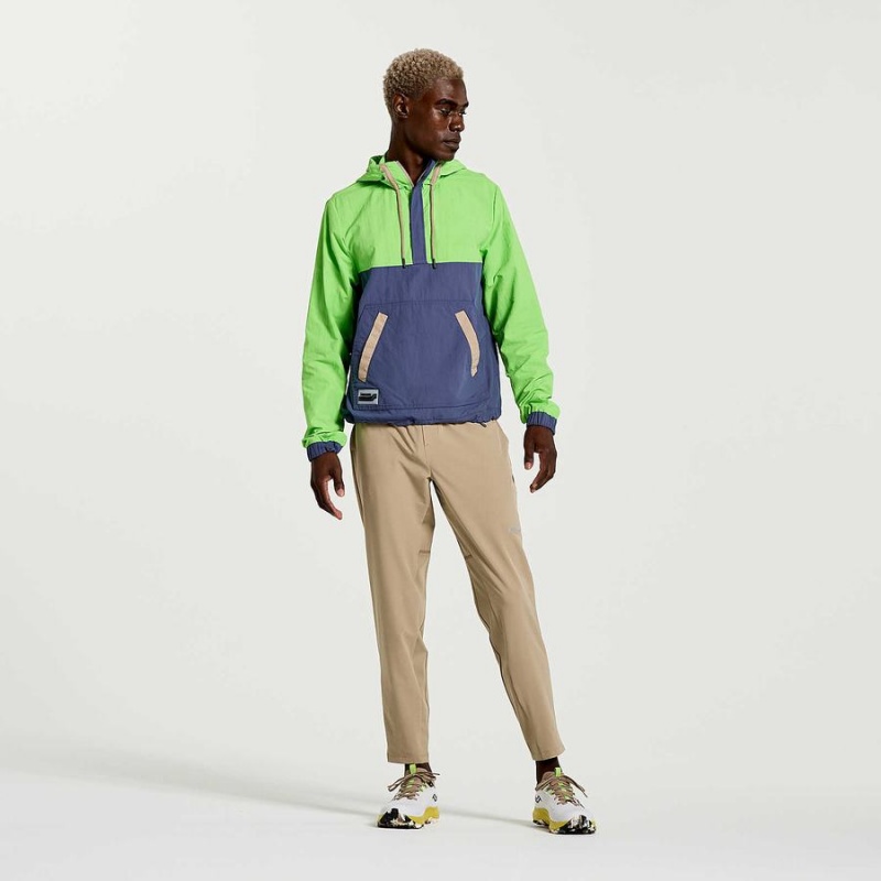 Green Saucony Rested Anorak Men's Tops | Malaysia S96158-G10