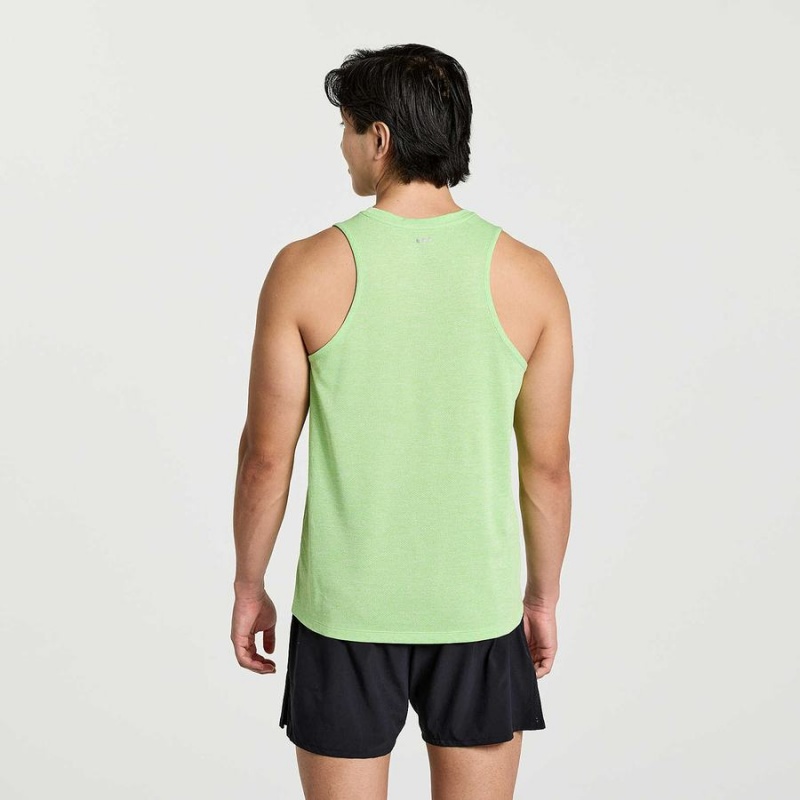 Green Saucony Stopwatch Graphic Singlet Men's Tank Top | Malaysia S63841-K35