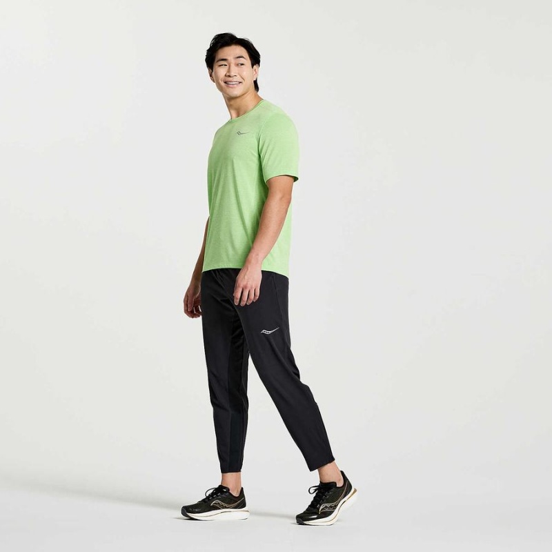 Green Saucony Stopwatch Short Sleeve Men's T Shirts | Malaysia S52398-Q96