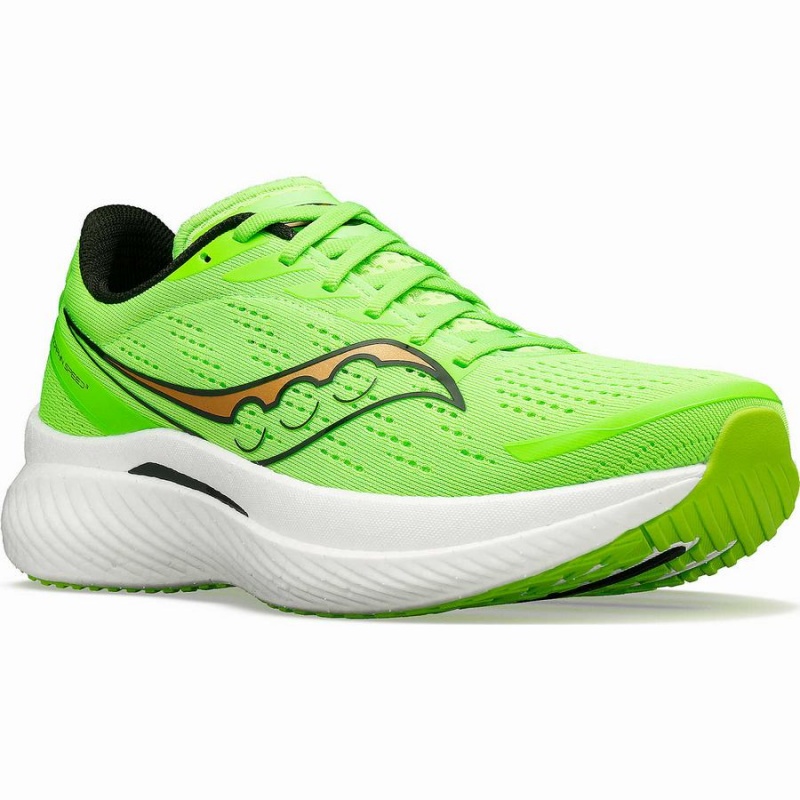 Green / Gold Saucony Endorphin Speed 3 Men's Running Shoes | Malaysia S79315-W28