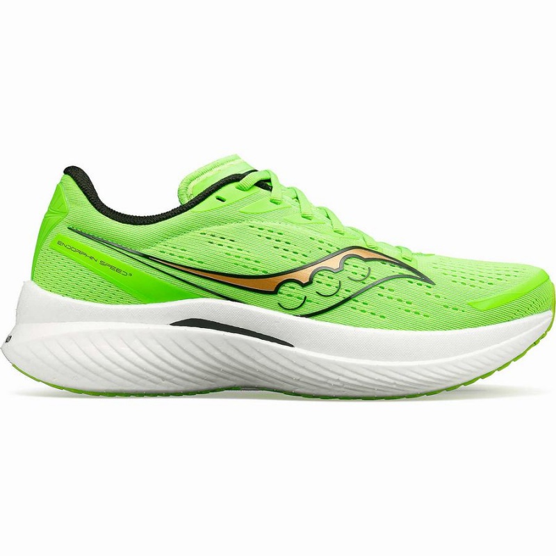 Green / Gold Saucony Endorphin Speed 3 Men\'s Running Shoes | Malaysia S79315-W28