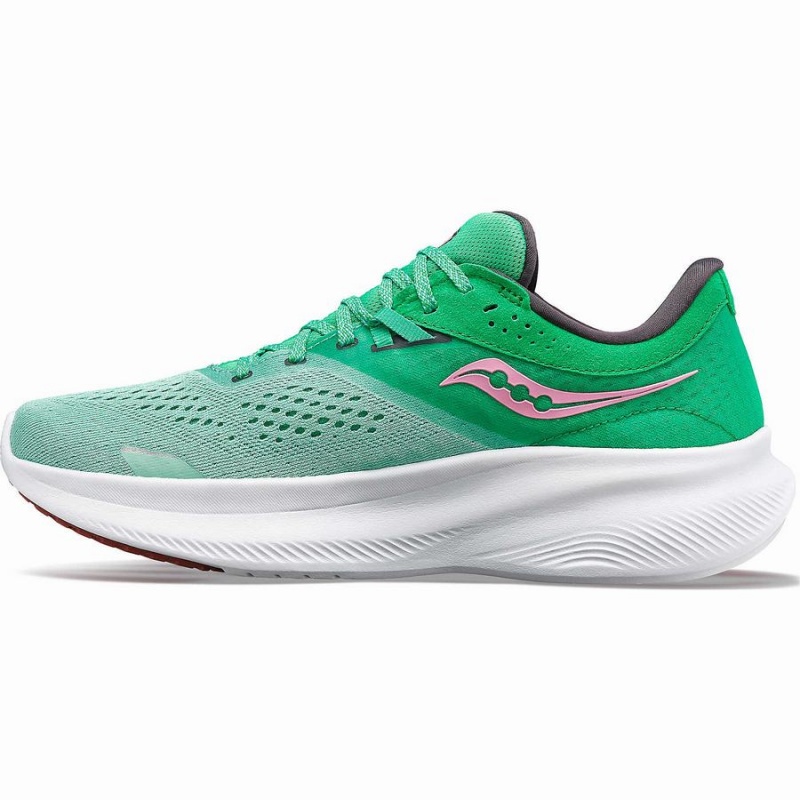 Green / Pink Saucony Ride 16 Women's Running Shoes | Malaysia S30826-B83