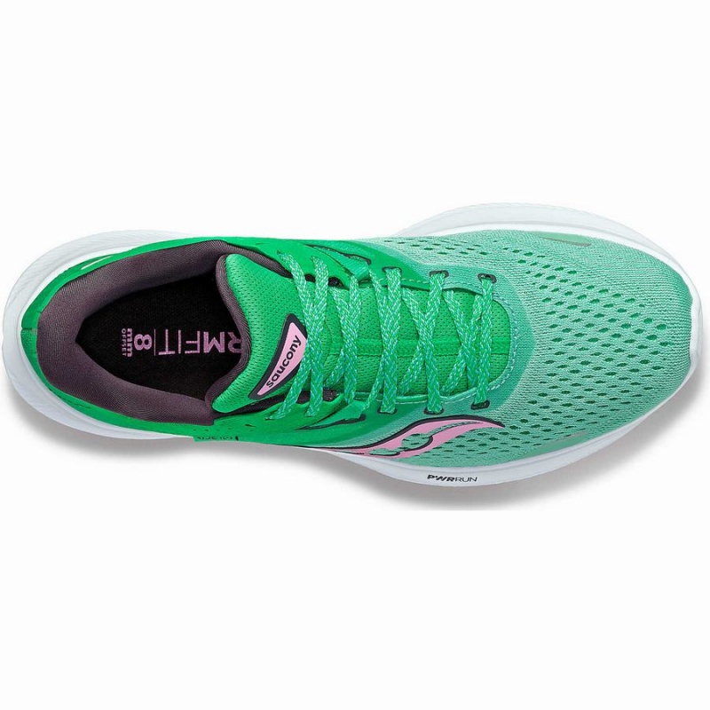 Green / Pink Saucony Ride 16 Women's Running Shoes | Malaysia S30826-B83