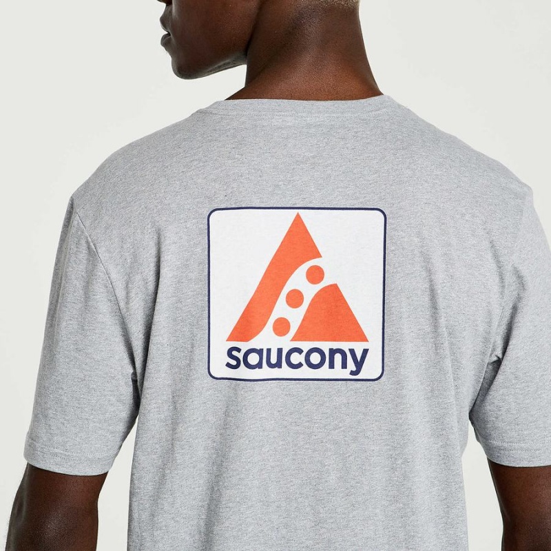 Grey Saucony Boston Rested Men's T Shirts | Malaysia S17283-Y35