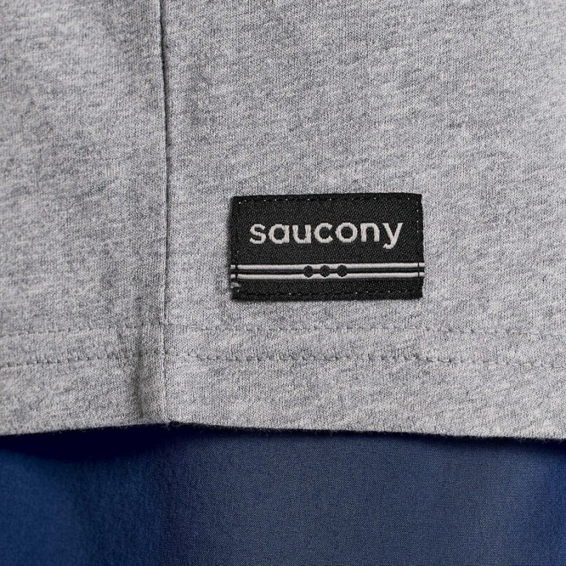 Grey Saucony Boston Rested Men's T Shirts | Malaysia S17283-Y35