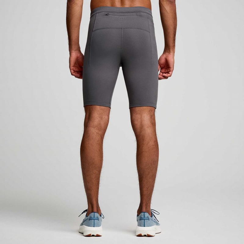 Grey Saucony Fortify Lined Half Men's Tight | Malaysia S12657-G48