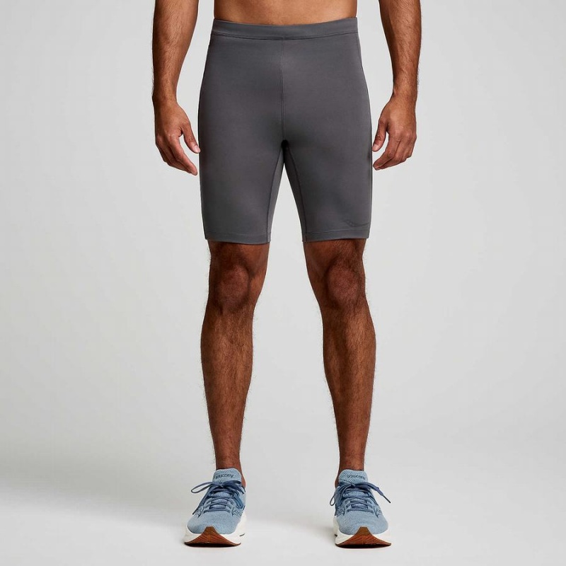 Grey Saucony Fortify Lined Half Men\'s Tight | Malaysia S12657-G48