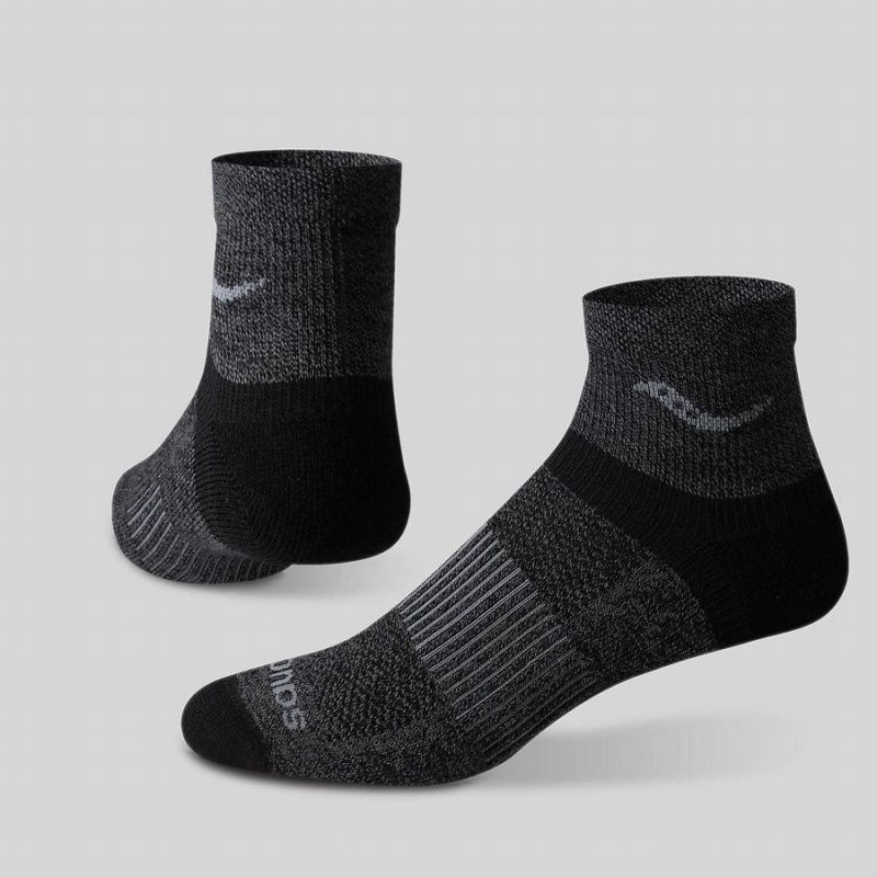 Grey Saucony Inferno Merino Wool Blend Quarter 3-Pack Women's Socks | Malaysia S93175-Z98