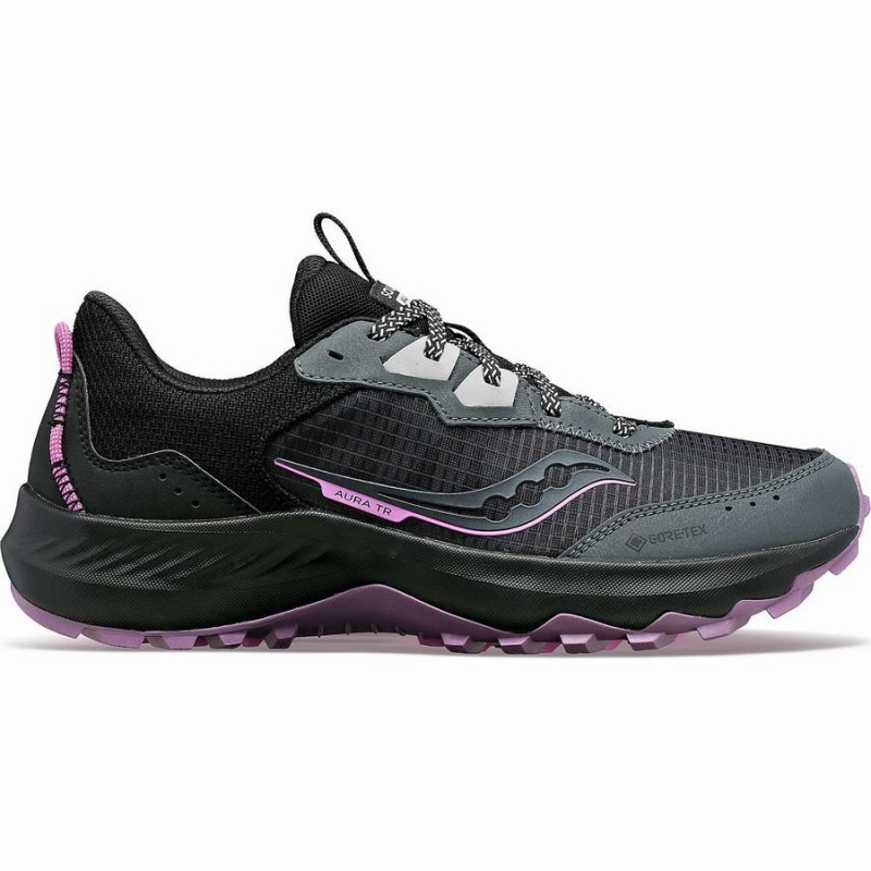 Grey / Black Saucony Aura TR GTX Women\'s Running Shoes | Malaysia S58692-P94