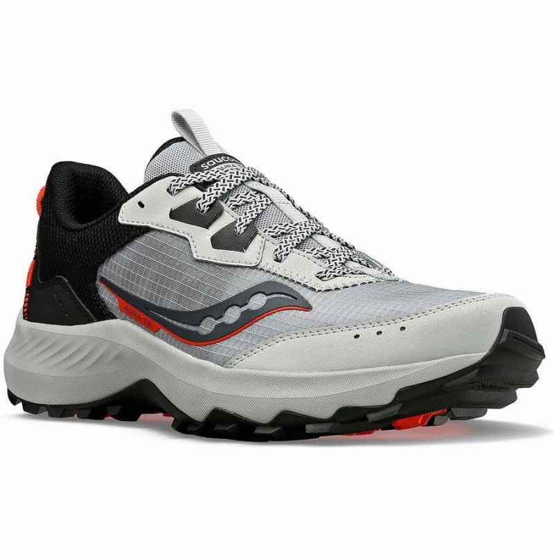 Grey / Black Saucony Aura TR Men's Trail Running Shoes | Malaysia S45239-K02