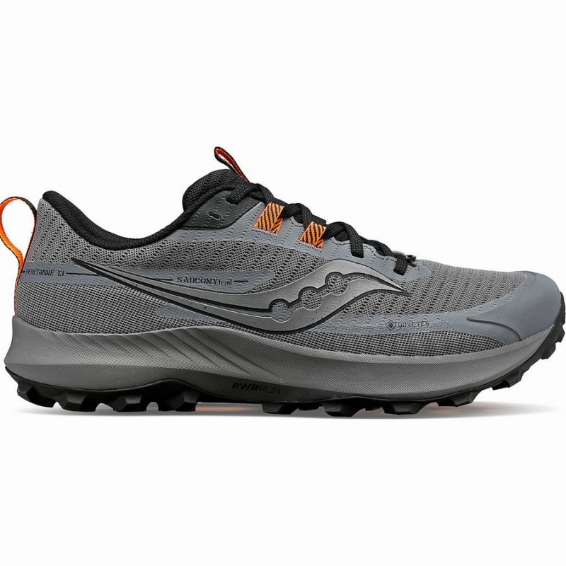 Grey / Black Saucony Peregrine 13 GTX Men\'s Running Shoes | Malaysia S41720-V90