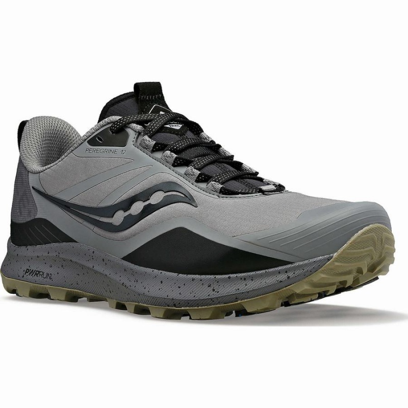 Grey / Black Saucony Peregrine ICE+ 3 Men's Trail Running Shoes | Malaysia S25034-H14