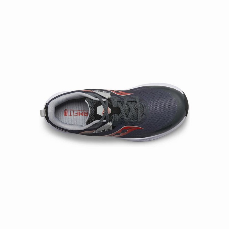 Grey / Black / Red Saucony Ride 15 Sneaker Kids' Running Shoes | Malaysia S97430-Q37