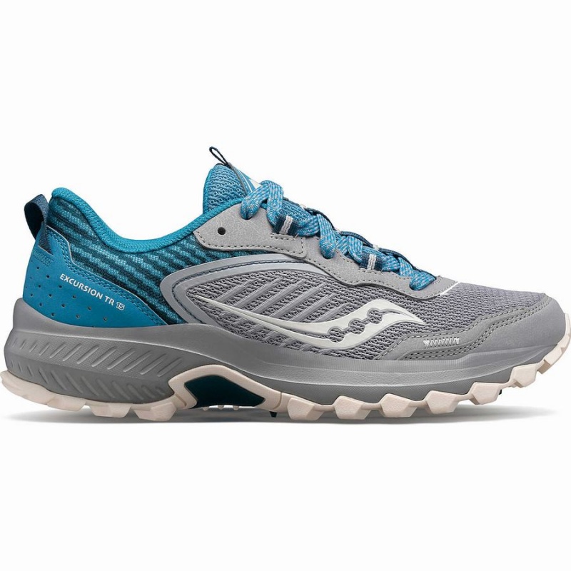 Grey / Blue Saucony Excursion TR15 Women\'s Trail Running Shoes | Malaysia S47283-G07