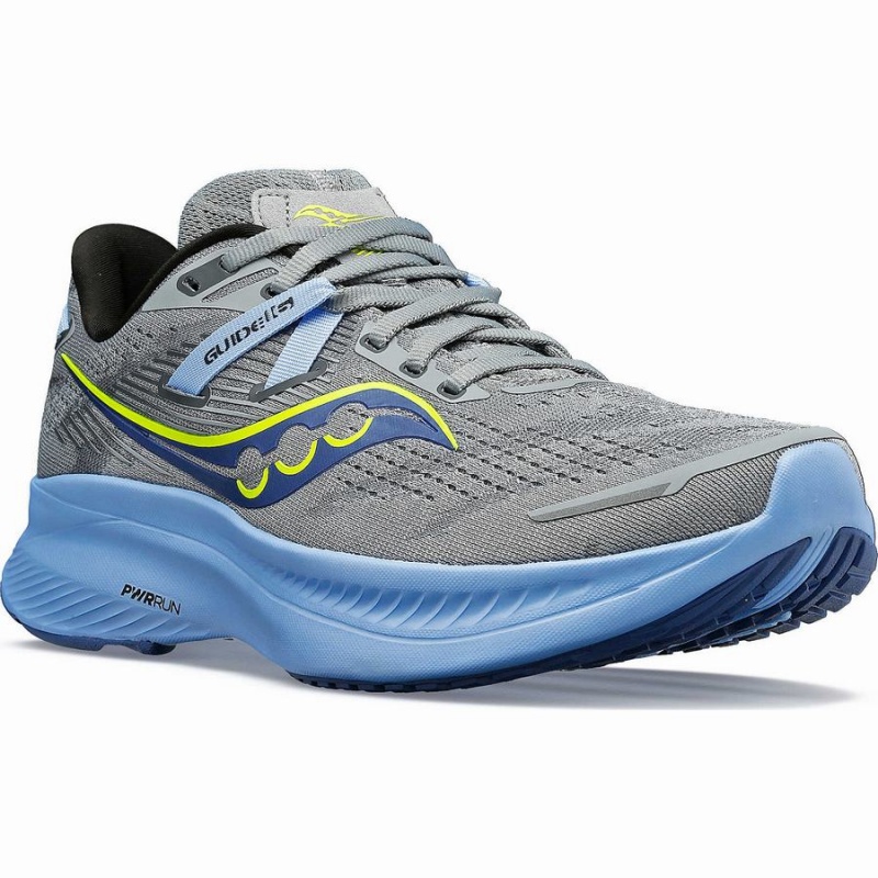 Grey / Blue Saucony Guide 16 Wide Women's Running Shoes | Malaysia S79632-S30