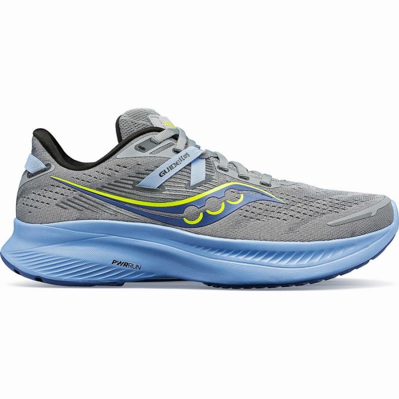 Grey / Blue Saucony Guide 16 Wide Women\'s Running Shoes | Malaysia S79632-S30